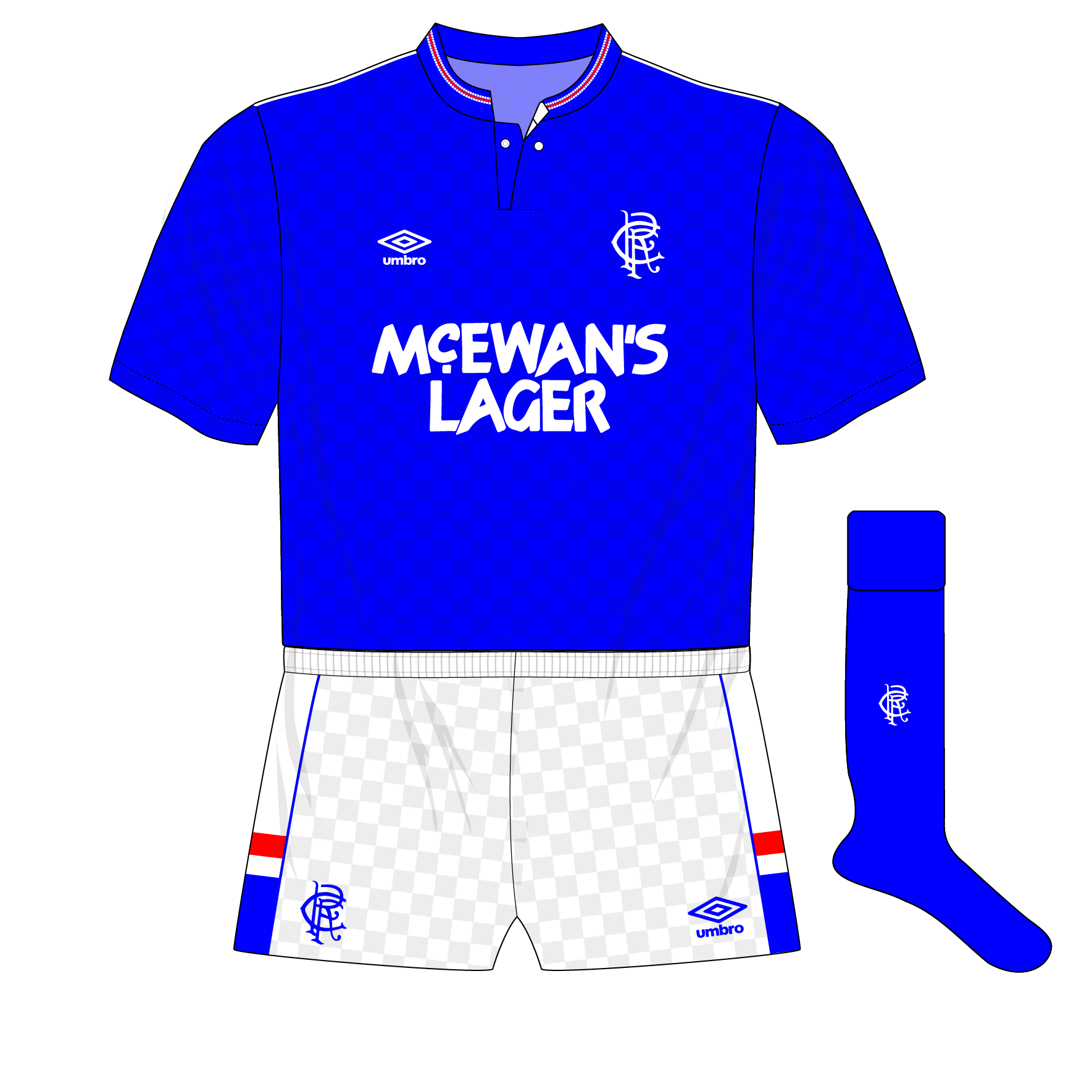 rangers 1988 away shirt